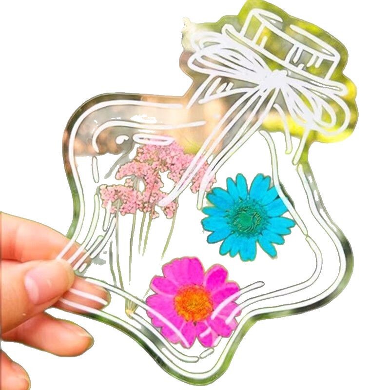 ドライフラワーブックマーク手作りDIY素材透明標本瓶春の手作り押し花植物花小学生|undefined