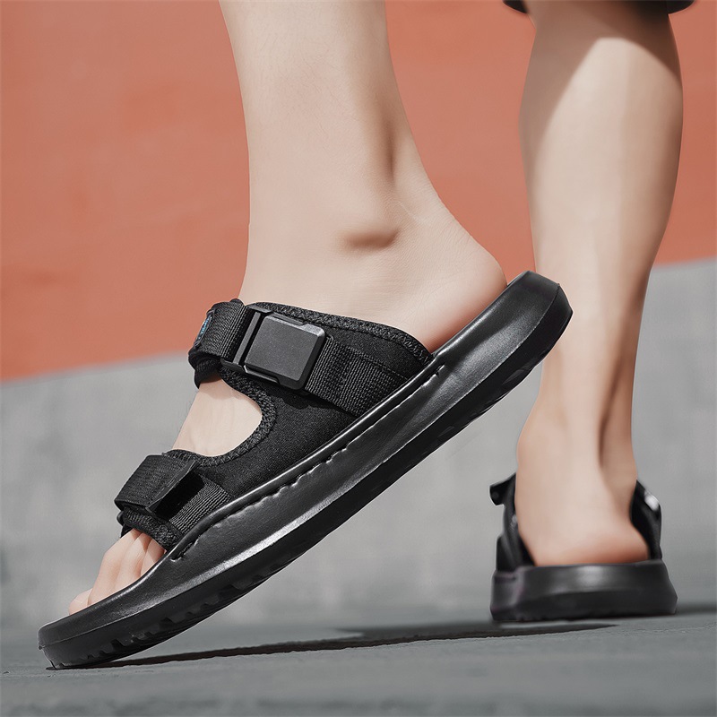 Sandalias zapatos de playa con punta abierta casuales de verano para hombres zapatos de sandalias exteriores antideslizantes de fondo suave de Tailandia para hombres