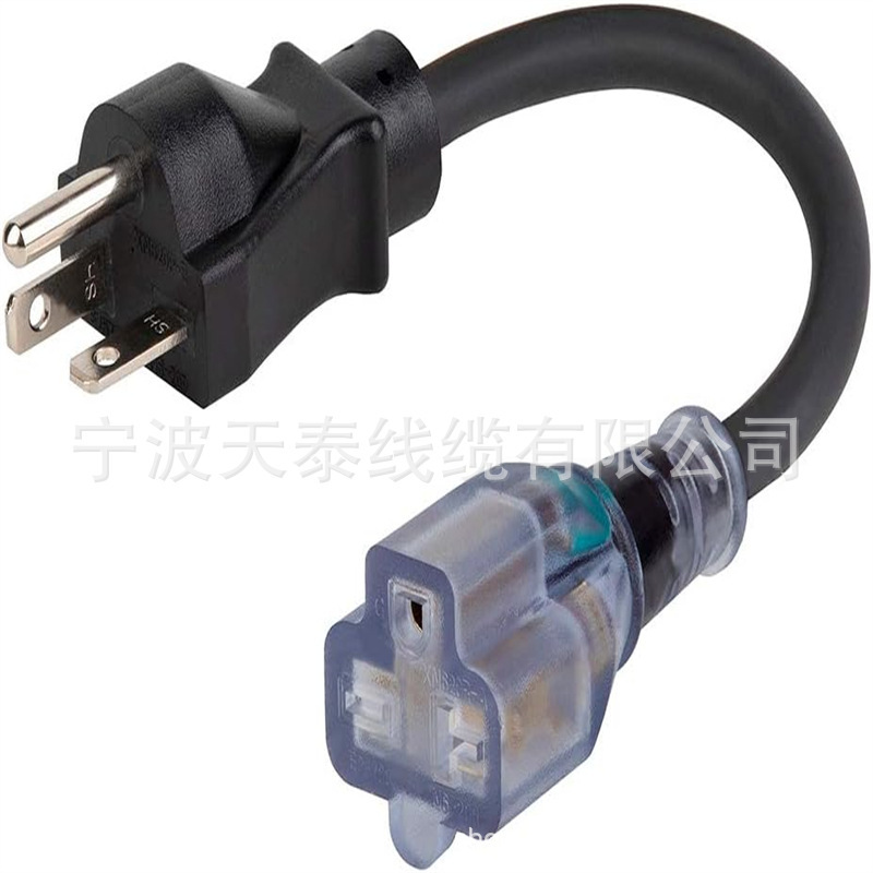 6-20重型延长线，Nema 6-15/20R T型刀片线，红色指示灯天泰