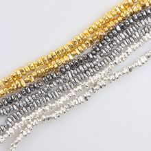 新款不规则黑胆石碎石串珠电镀散珠手工DIY手链项链饰品配饰