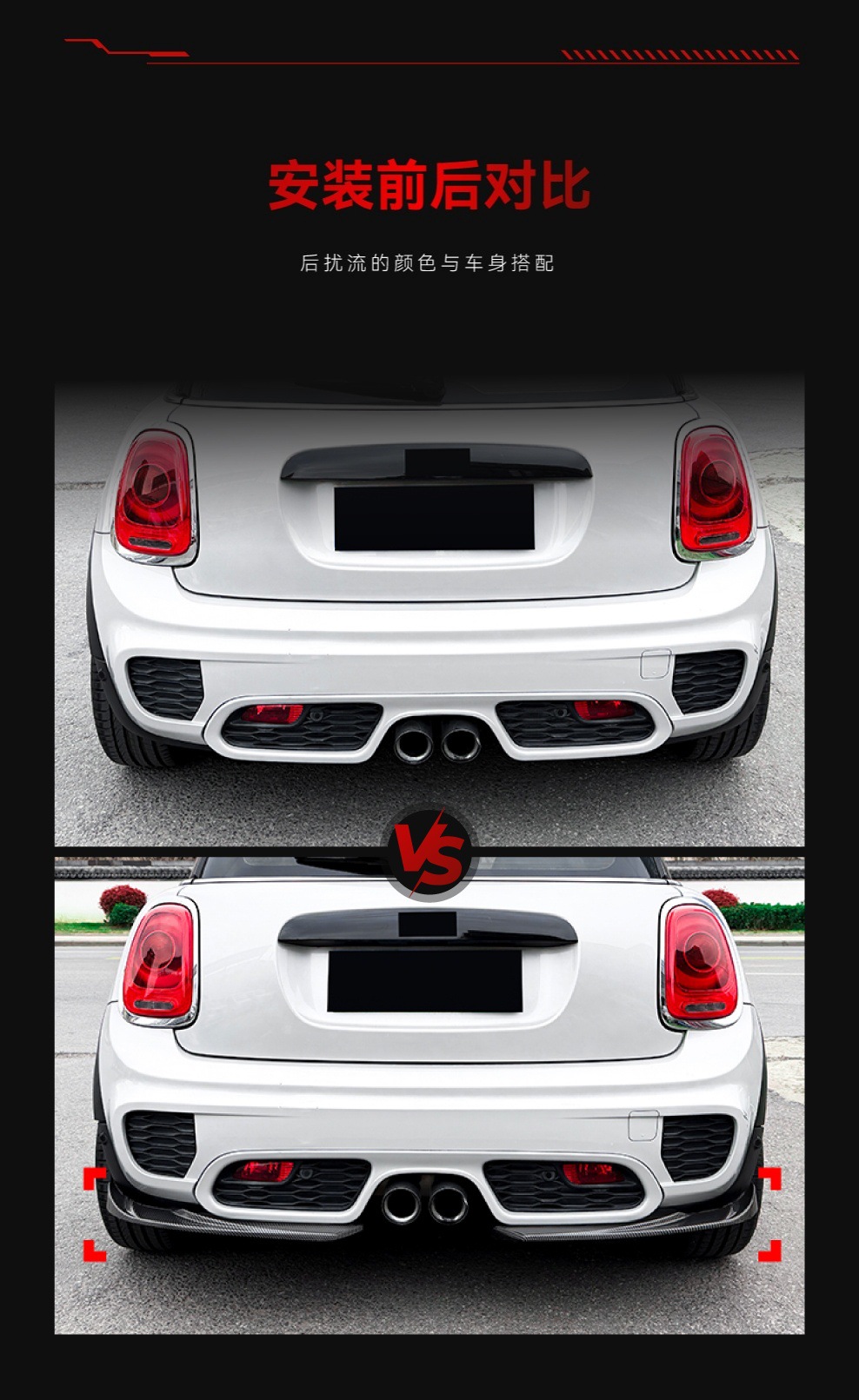 Suitable for 2014-2021 Bmw Mini Cooper F55F56F57 Jcw Spoiler Surround Modification