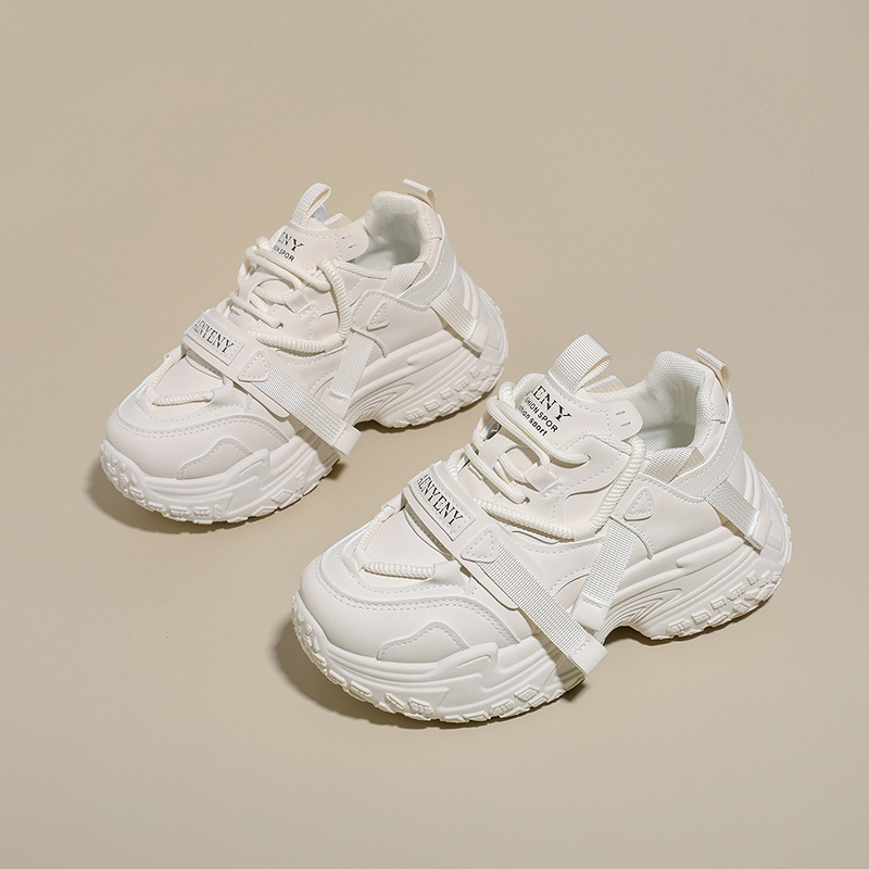 Zapatillas de Deporte Chunky para Mujer, PU, Suela de Caucho, con Aumento de Estatura, para Uso Diario