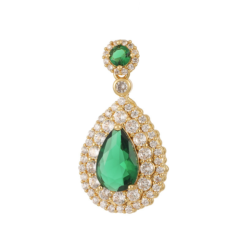 Joyas transfronterizas colgante de rubí esmeralda ligero de lujo accesorios de acero de titanio collar no decolor cadena clavícula