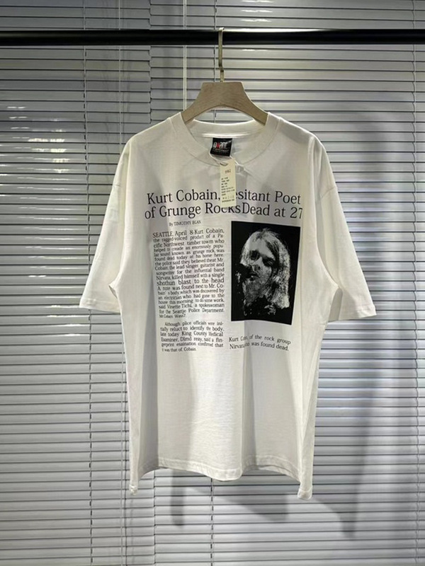 Nirvana Vintage Kurt Cobain Heavy Retro Trendy Brand Vtg Short-Sleeve High Street Casual T-Shirt