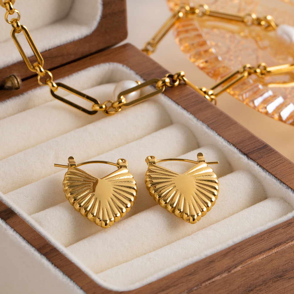 Fashion Heart Shape Stainless Steel Plating Earrings 1 Pair