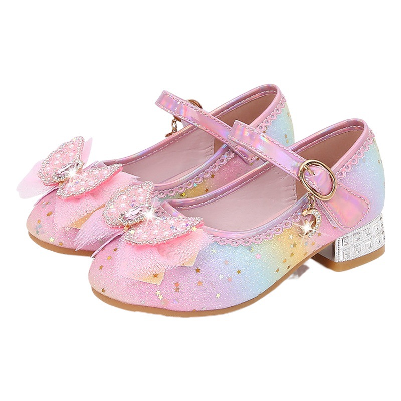 Zapatos de Cristal de Princesa para Niñas de Cuero Sintético PU con Tacón Alto image 1