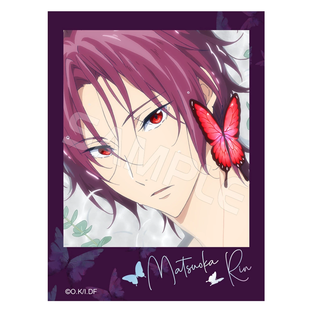 Полароидная карточка (Free!) серия «Butterfly» — Haruka, Rin, Ikuya, бумага 13,7×13 см