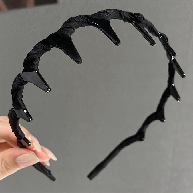 Moda alrededor de tela para mujeres lavarse la cara con dientes para el cabello anti-deslizante compresión de cabello rotura brazo de cabeza 2024 nuevo