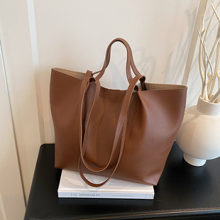 Korean Style Large Underarm Bag for Women, New High-End Solid Color Versatile Handbag, Large Capacity Commuter Tote Bag