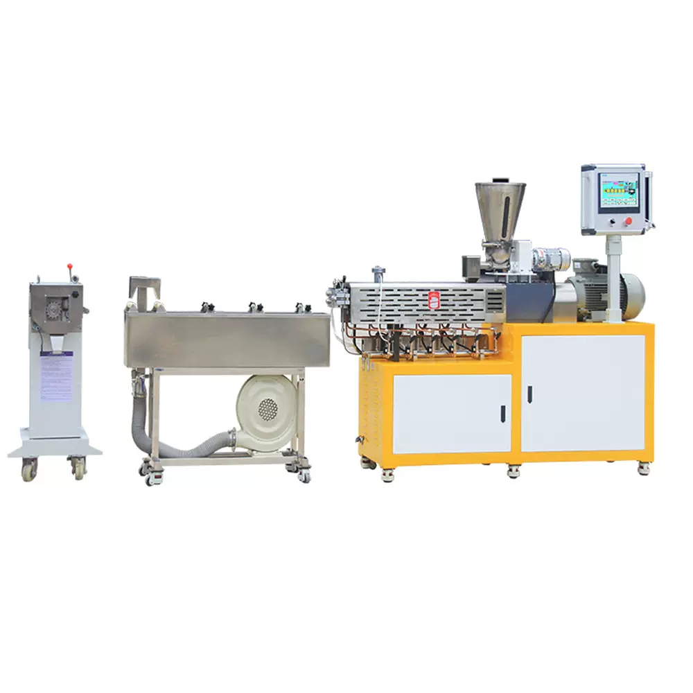 pvc塑料挤出机小型塑料挤出机高填充平行双螺杆挤出机pe挤塑机