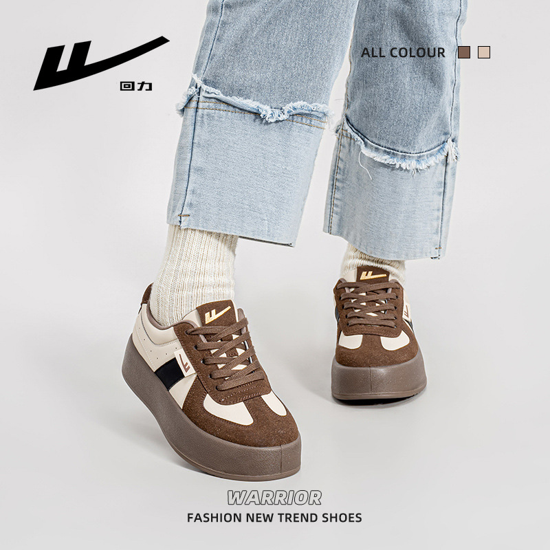 Zapatos de entrenamiento morales estilo guerrero, zapatos Melard de suela gruesa para mujer, zapatos casuales con bloques de color, zapatos individuales retro versátiles al por mayor.