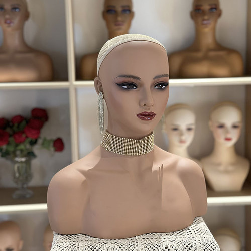 European and American dual shoulder fake head fake development display half-body model female photo prop model head simulation PVC head model