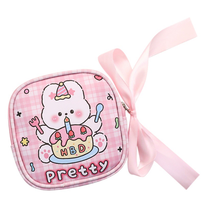 Lindo ins estilo sanitario bolsa de algodón bolsa de almacenamiento portátil tía toalla embalaje chica corazón simple bolsa de gran capacidad