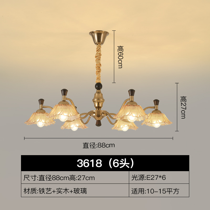 Lámpara de vela vintage americana lámpara de sala de estar lámpara principal atmósfera dormitorio comedor estilo francés medieval villa escalera lámpara