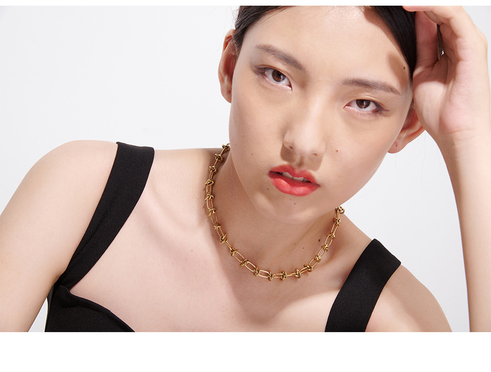 Fashion Solid Color Titanium Steel Plating Bracelets Necklace 1 Piece