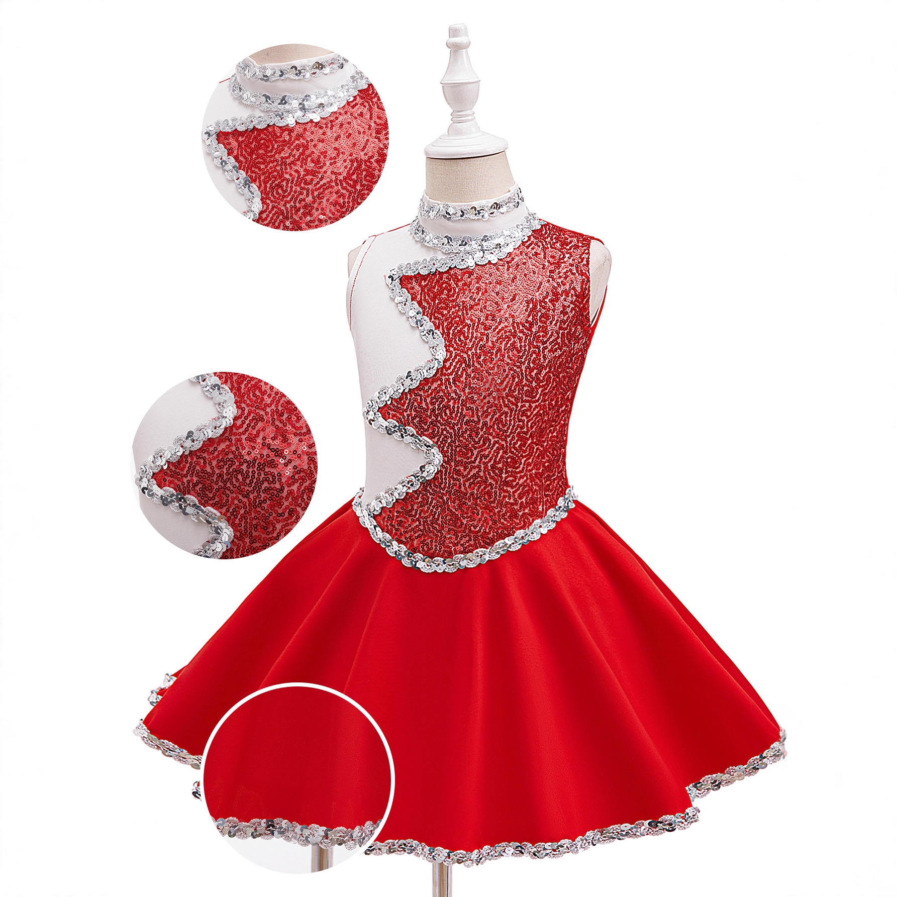 Navidad transfronteriza temática cos festiva ropa de baile falda fiesta esquinilla espectáculo de escenario baile vestido de pompa
