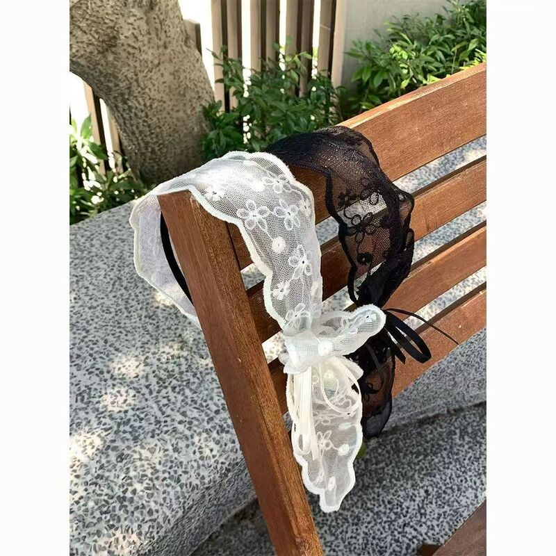 Korean Style Broken Hair Hoop Women's Wide-brimmed Lace Headband Headwear Sweet Mori Style Press Hair Card Plus Wide Hair Leader