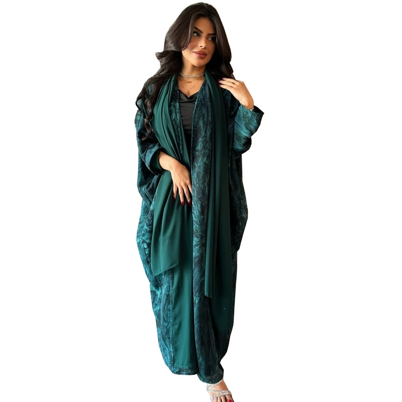 П modest cardigan Abaya fashion trend printed женская одежда Ближний Восток кросс-бордер электронная коммерция горячие продажи с головным платком