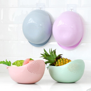 Kitchen multi-functional rice washing machine draining rice washing sieve dense hole multi-purpose plastic rice washing basin vegetable basket lazy supplies