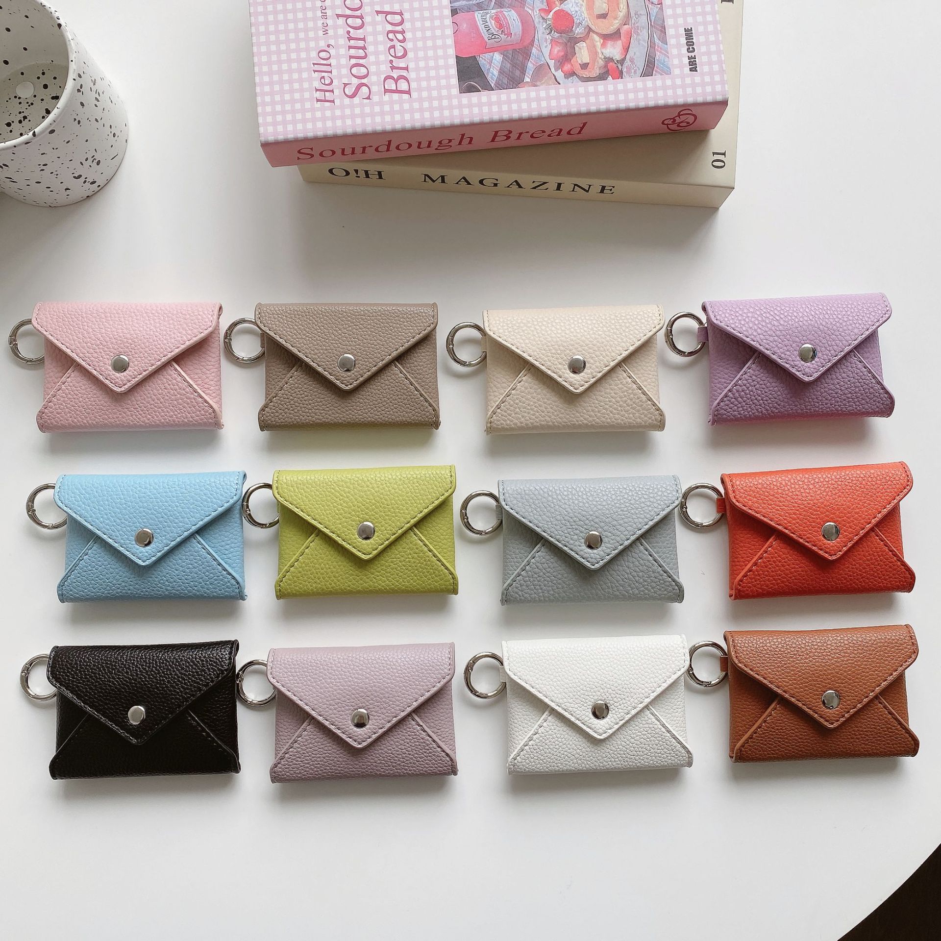 Niche Design Exquisite Mini Envelope Card Holder Women's Coin Purse Small Bag Lipstick Storage Bank Card Holder Short Style