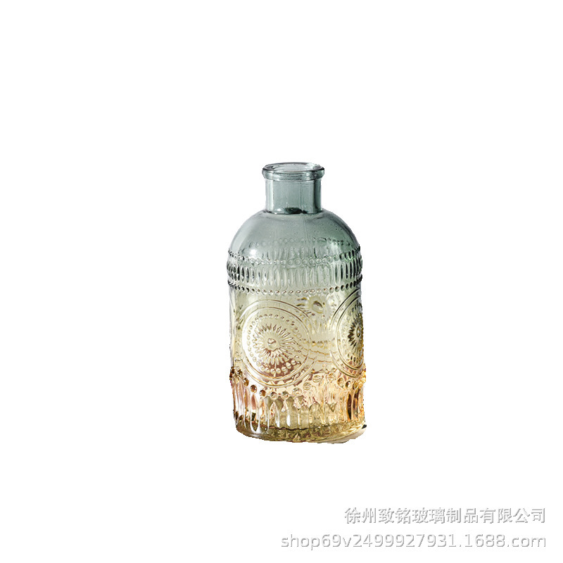 彩色小花瓶欧式复古袖珍花瓶玻璃花瓶家用客厅摆件现货|undefined