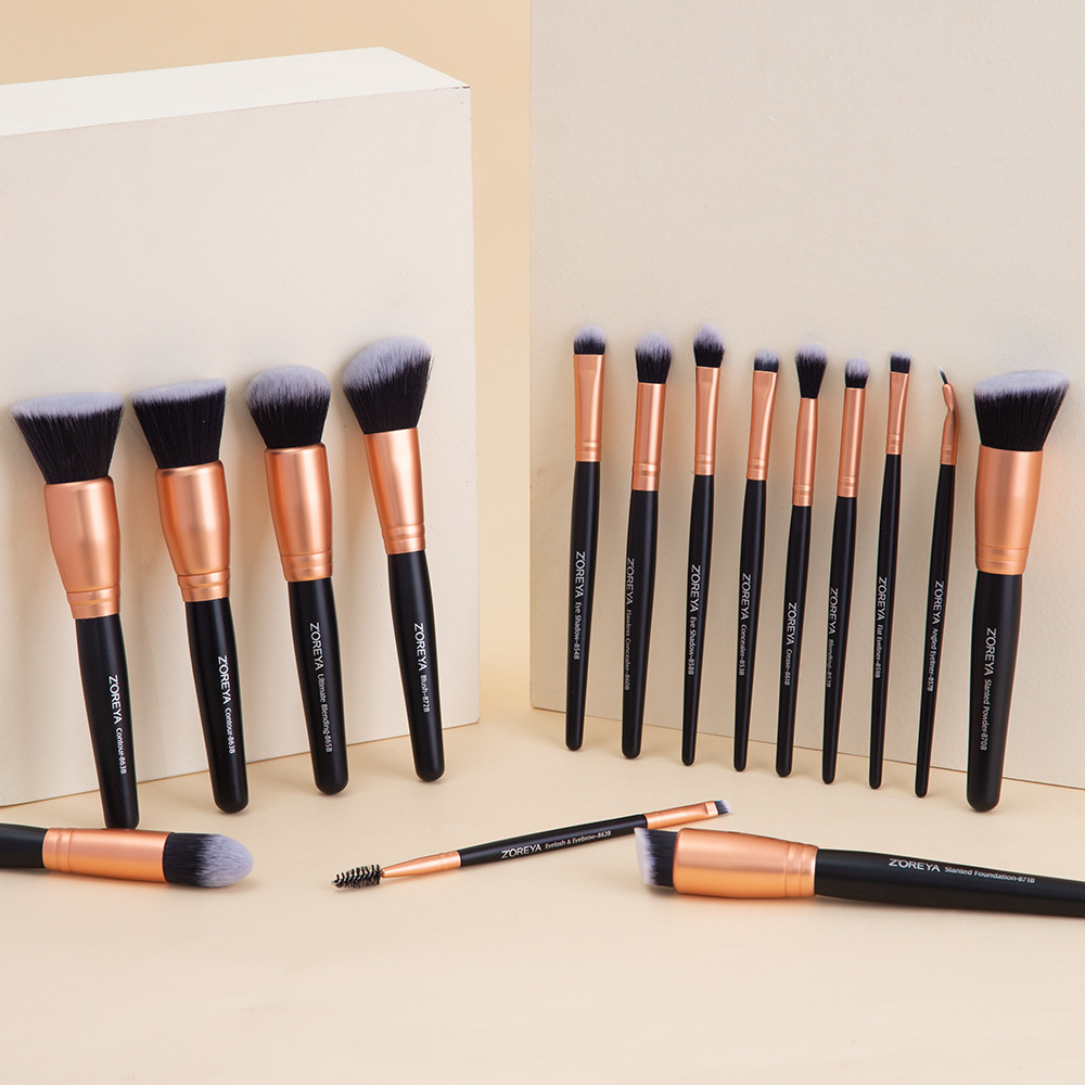 Nuevos productos transfronterizos corrector sombra de ojos rubor cepillo de polvo suelto juego completo de herramientas de belleza Cangzhou 15 juegos de pinceles de maquillaje al por mayor