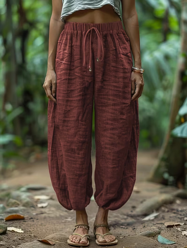 Elegant Wide-Leg Lantern Pants