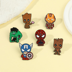Galaxy Guardians Comic Hero Merch Pin Captain Groot Green Giant Spider-Man Metal Badge