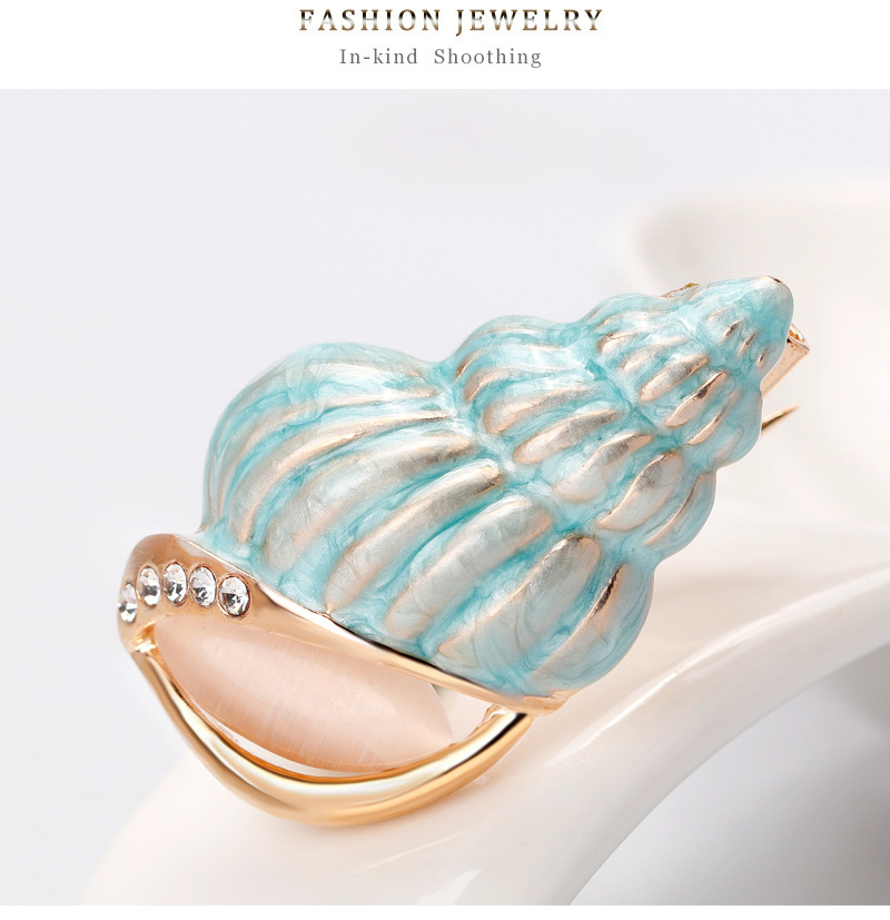 Unisex Gender Marine Style Simple Style Pin Conch Alloy Enamel Unisex Brooches