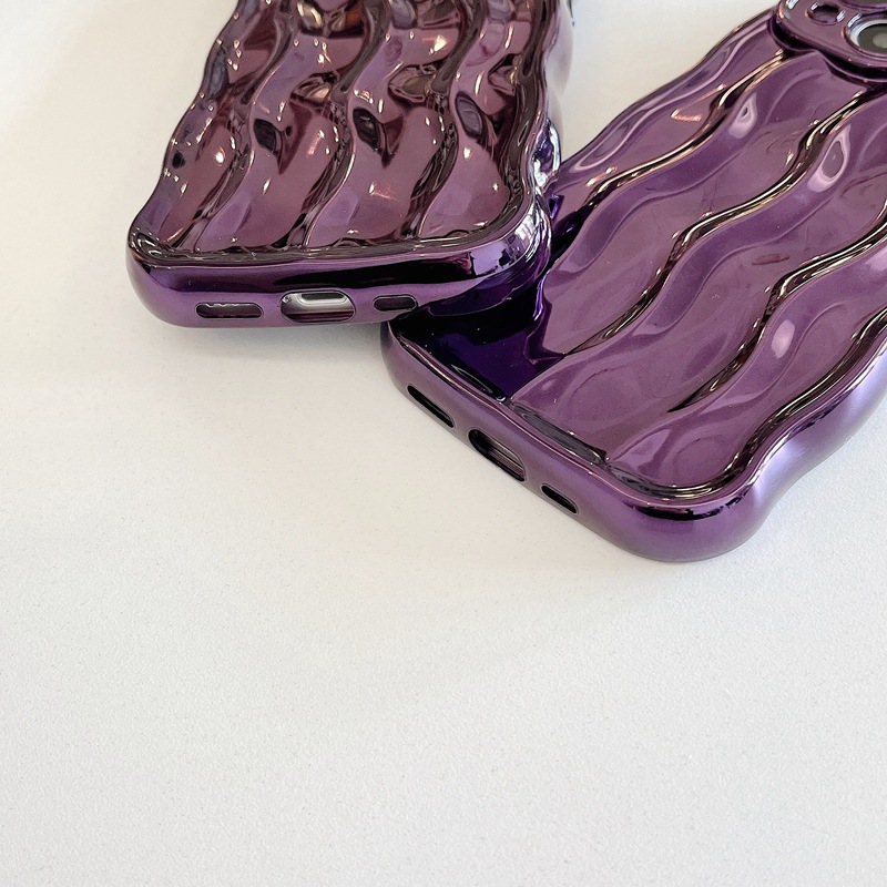 Capa de telemóvel galvanizada com ondas para iphone 14 pro max_voghion.com
