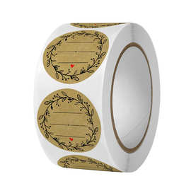 亚马逊外贸跨境牛皮纸橄榄枝烘焙饼干面包贴纸不干胶标签