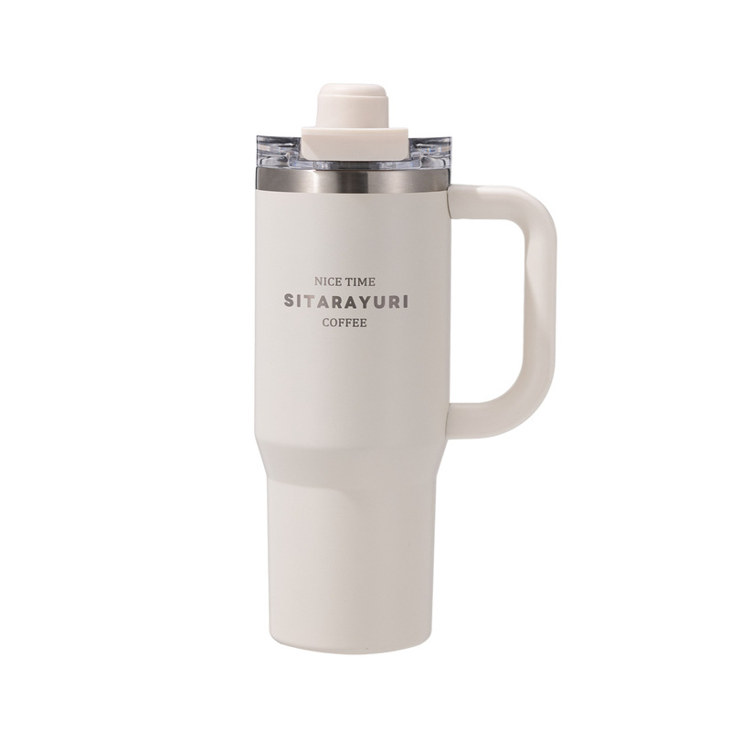 SITARAYURI304 ステンレス製アイスカップ 大容量 3ドリンク磁気吸水カップ 高価値ハンドル付き魔法瓶カップ|undefined