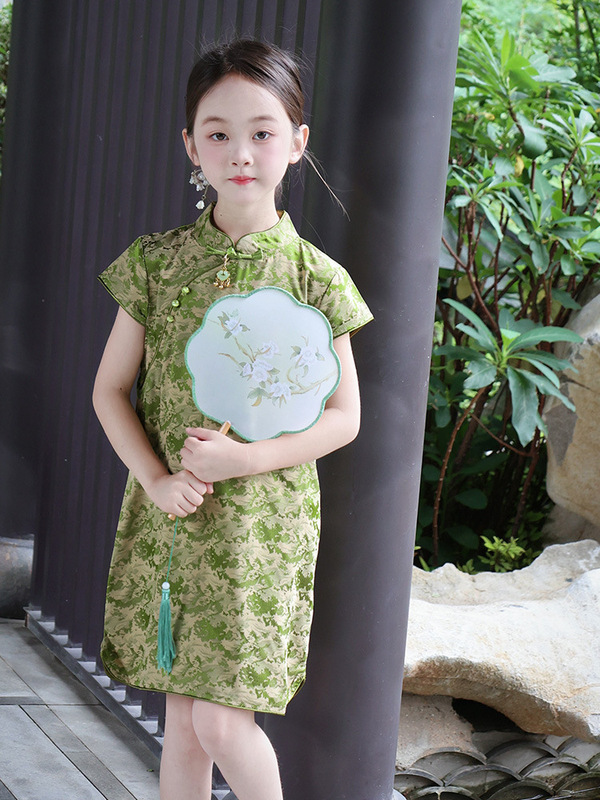 女の子改良チャイナドレス漢服夏子供スカート新中国風のボタン中国風の小さな女の子のドレス唐装|undefined