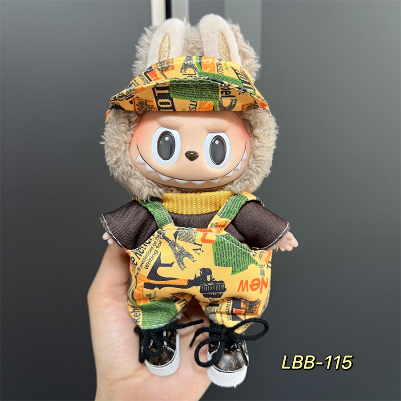 Labubu 着用可能なベビー服ビニールラブブ 17 センチメートル人形かわいいドレスアップカジュアルスーツスカートぬいぐるみ服|undefined