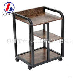 家居移动小推车置物架厨房胡桃木储物边几收纳架电脑架打印机架