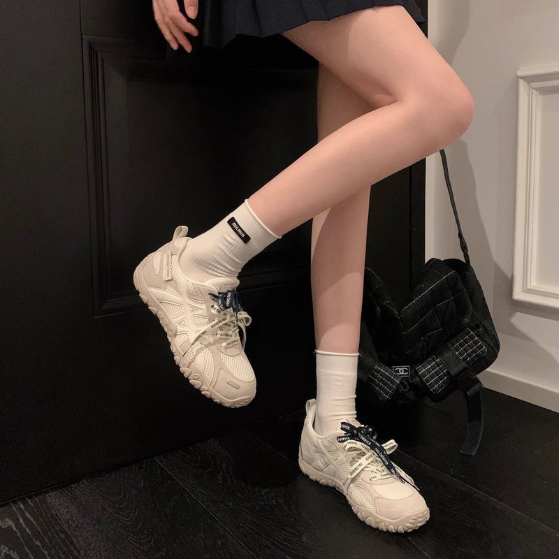 牛皮版巴黎图鉴2025新款秋季百搭厚底增高运动休闲鞋女阿甘德训鞋|undefined