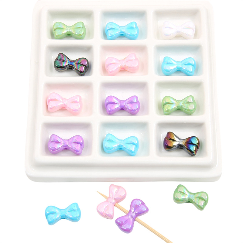 10g Weight Beads Jewelry Making Type DIY Jewelry Accessories Classification 10 Pieces Quantity Acrylic Material Bow Knot Pattern Sweet Style 10 Pieces Arylic Bow Knot DIY Jewelry Accessories Beads 4