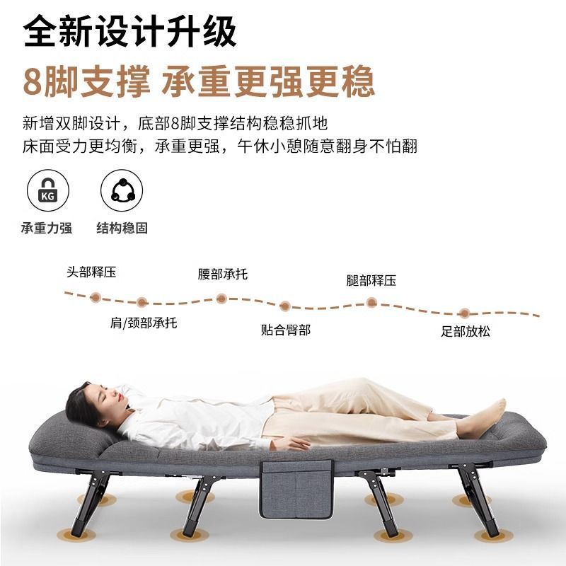 Cama plegable de oficina almuerzo una persona silla reclinable artefacto casero simple cama pequeña cama portátil hospital acompañante cama de marcha