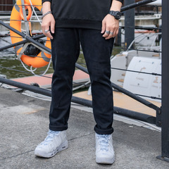 2024秋冬メンズジーンズ、メンズストレッチ小脚パンツ、トレンディなハーレムパンツ、日本製ゆったり大きいサイズロングパンツ