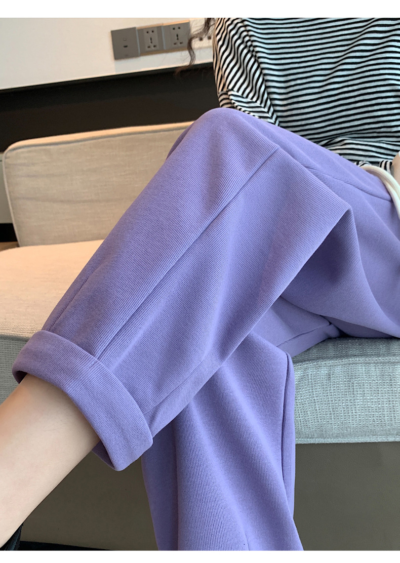 Grey sportswear pants, Minnie Spring and Autumn radish dad pants, loose straight-leg casual Harem sweatpants with flared cuffs pic 26