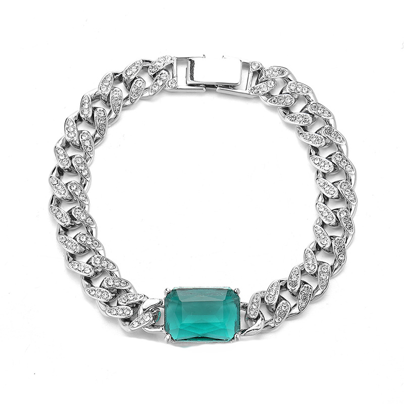 Cuban Chain Necklace Men Personalized Emerald Green Diamond Jewelry_voghion.com