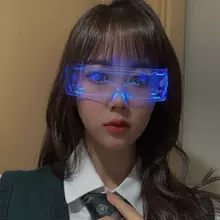 酒吧发光眼镜七彩快闪LED夜光派对音乐节护目镜科技蹦迪科幻镜