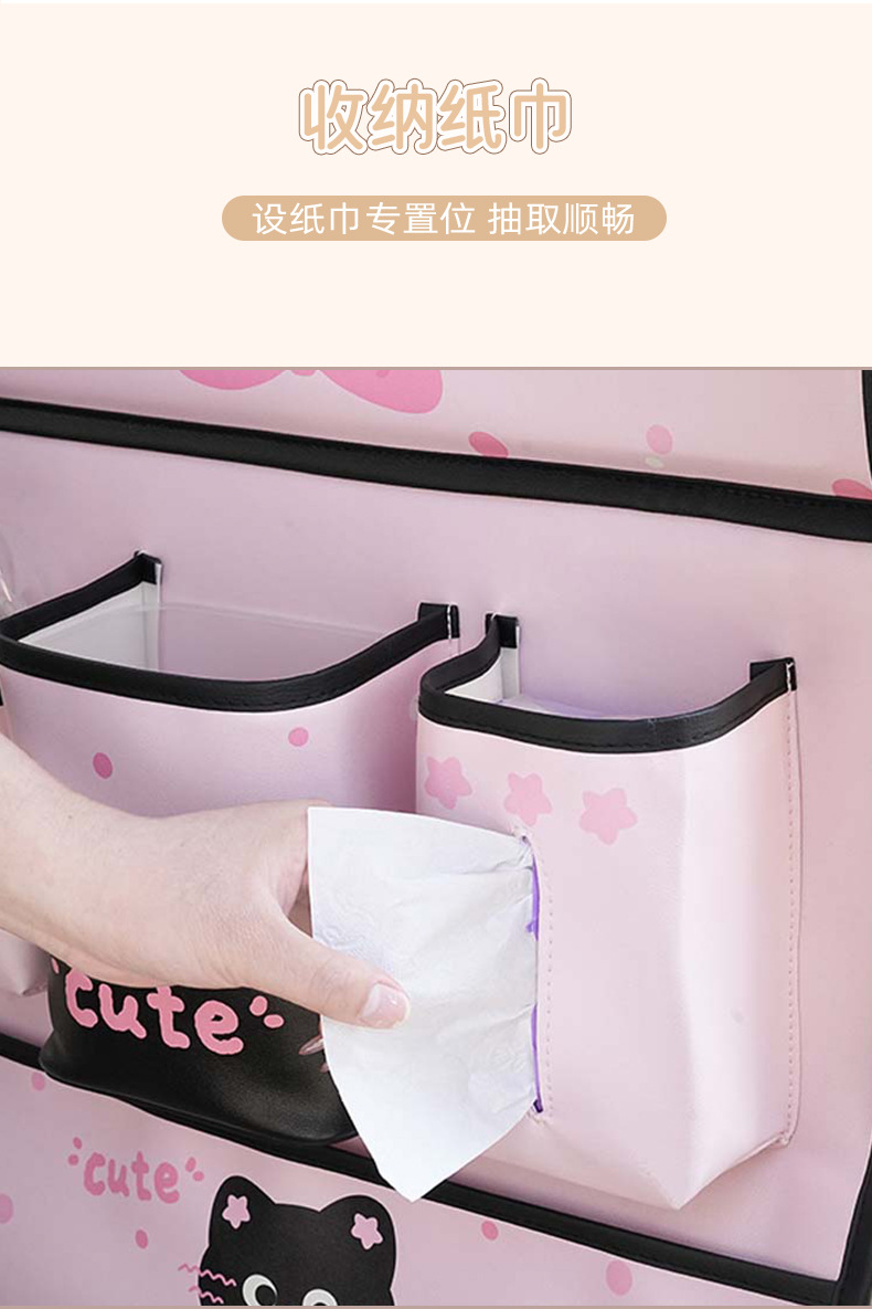 Car-Mounted Small Table, Foldable Car Trash Can, Storage Bag, Cartoon Creative Car Seat Back Dining Table Storage Hanging Bag