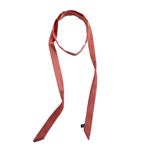 Korean version solid color narrow long small silk scarf for women versatile decorative bow hair tie bag hairband streamer small silk scarf