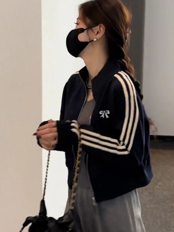 小个子短款美式棒球服开衫外套女2025春秋新休闲时尚流行夹克上衣|undefined