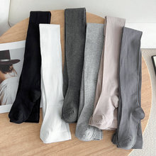秋冬新款棉袜澳绒素色直角跟连裤袜微透韩版纯色打底袜