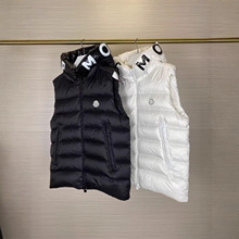 欧洲站蒙家连帽羽绒马甲男秋冬季2025情侣款连帽马夹背心轻薄外套