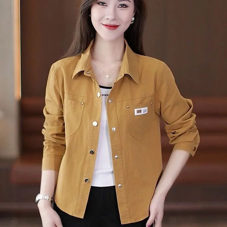 休闲外套女短款2025年春秋新款小个子时尚洋气宽松显瘦衬衫上衣潮|undefined