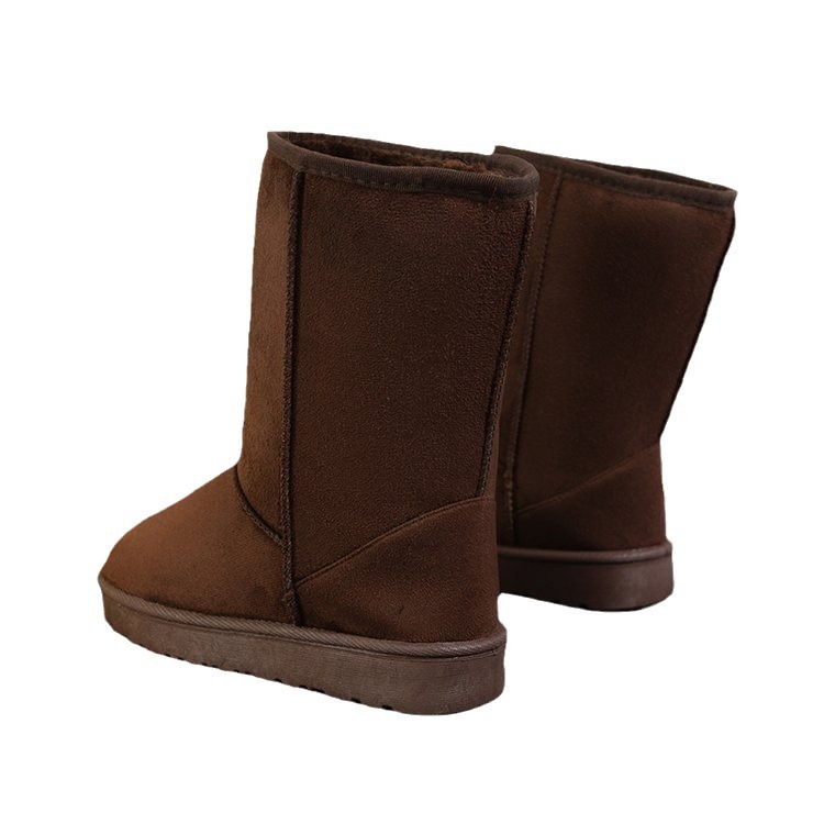 Botas de nieve de Invierno para mujer Nueva punta redonda estilo coreano a media pantorrilla forrada de lana gruesa plataforma cálida botas de algodón casual para estudiantes