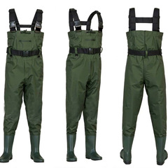 在庫あり 大きなポケット付き 高級ナイロン製防水パンツ 釣り服 原産工場 全身防水 男女兼用 ワンピース釣りパンツ